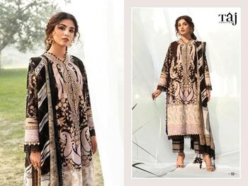 TAJ CREATIONS JADE SOLITAIRE COTTON EMBROIDERY PAKISTANI SUITS SURAT