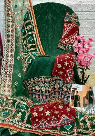 RAMSHA PRESENT R 486 NX GEORGETTE EMBROIDERY PAKISTANI SUITS