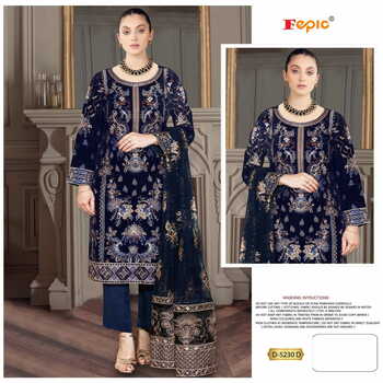 FEPIC ROSEMEEN D 5230 VELVET EMBROIDERY PAKISTANI SUITS CATALOGUE