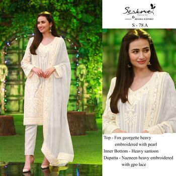 SERENE S 78 FOUX GEORGETTE EMBROIDERY PAKISTANI SUITS CATALOGUE