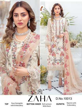 ZAHA 10013 SERIES SINGLE DESIGN PAKISTANI SUITS SURAT