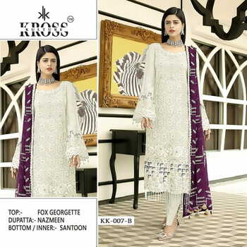 KROSS KULTURE KK 07 GEORGETTE EMBROIDERY PAKISTANI SUITS CATALOGUE