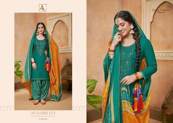 ALOK SUITS NIGAAR PATIYALA VOL 3 VISCOSES RAYON SLUB PRINT SUITS SURAT