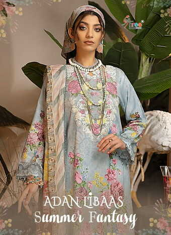 SHREE FABS ADAN LIBAAS SUMMER FANTASY COTTON PRINT PAKISTANI SUITS NEW CATALOGUE