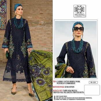 MUSHQ M 220 & 222 COTTON EMBROIDERY PAKISTANI SUITS BY SHRADDHA