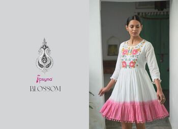 PSYNA BLOSSOM COTTON FANCY SHORT KURTIS SUMMER COLLECTION 2022