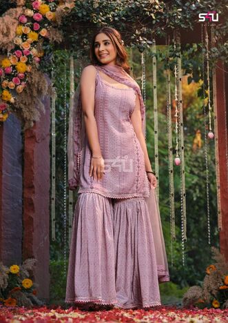 S4U AFREEN HANDWORK KURTI SHARARA CATALOGUE FOR FESTIVAL SEASON