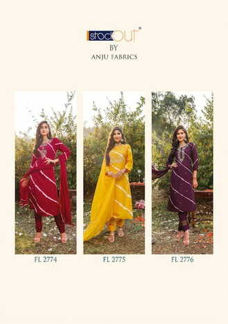 ANJU FABRICS FIRST LIGHT VOL 2 KURTI PANT WITH DUPATTA NEW COLLECTION 2023