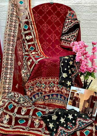 RAMSHA PRESENT R 486 NX GEORGETTE EMBROIDERY PAKISTANI SUITS