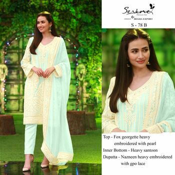 SERENE S 78 FOUX GEORGETTE EMBROIDERY PAKISTANI SUITS CATALOGUE