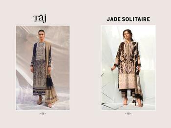 TAJ CREATIONS JADE SOLITAIRE COTTON EMBROIDERY PAKISTANI SUITS SURAT