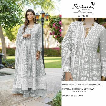 SERENE S 62 LAWN COTTON PAKISTANI SUITS CATALOGUE