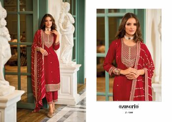 ZAVERI KEYA SILK EMBROIDERY READYMADE SUITS WHOLESALER