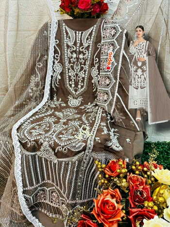 FEPIC ROSEMEEN C 1267 ORGANZA EMBROIDERY PAKISTANI SUITS