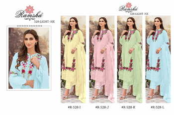 RAMSHA R 528 NX LIGHT GEORGETTE EMBROIDERY PAKISTANI SUITS