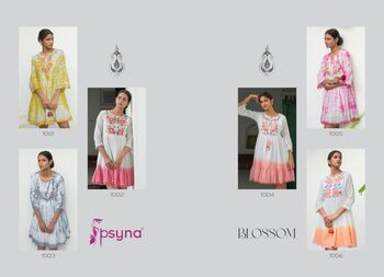 PSYNA BLOSSOM COTTON FANCY SHORT KURTIS SUMMER COLLECTION 2022