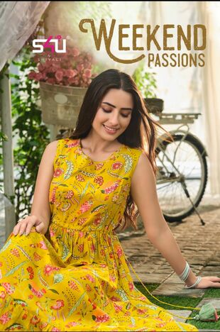 S4U WEEKEND PASSIONS VOL 7 RAYON PRINTED LONG GOWN WHOLESALER