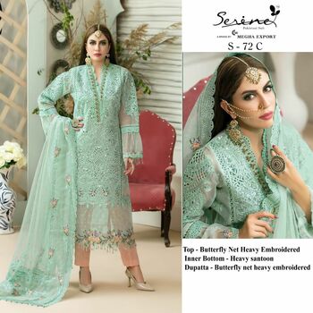 SERENE S 72 BUTTERFLY NET EMBROIDERY PAKISTANI SUITS CATALOGUE