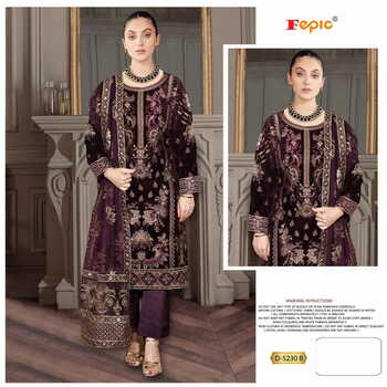 FEPIC ROSEMEEN D 5230 VELVET EMBROIDERY PAKISTANI SUITS CATALOGUE