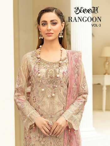 NOOR RANGOON VOL 3 GEORGETTE PAKISTANI SUITS LATEST CATALOGUE