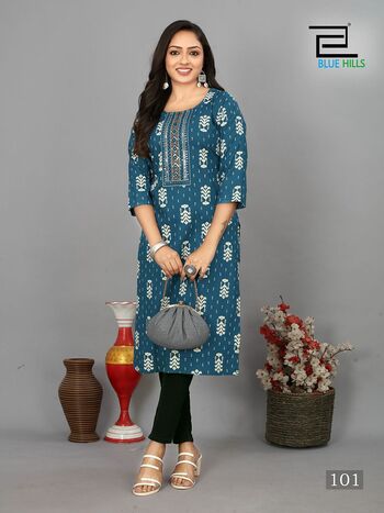  BLUE HILLS DREAMS EMBROIDERY KURTI MANUFACTURE IN SURAT 