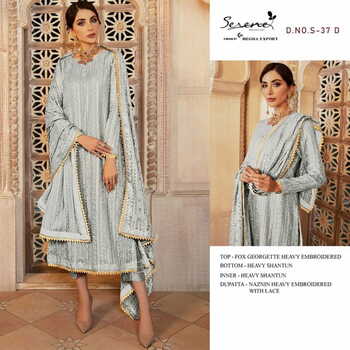 SERENE S 37 A TO E FOUX GEORGETTE PAKISTANI SUITS