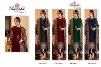 RAMSHA PRESENT R 486 NX GEORGETTE EMBROIDERY PAKISTANI SUITS