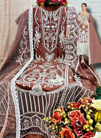 FEPIC ROSEMEEN C 1267 ORGANZA EMBROIDERY PAKISTANI SUITS