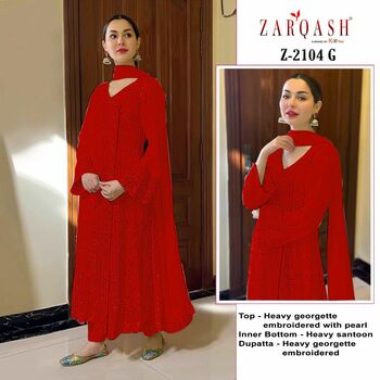 ZARQASH FLORENCE Z 2104 GEORGETTE PAKISTANI SUITS CATALOGUE