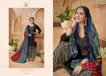 ALOK SUITS NIGAAR PATIYALA VOL 3 VISCOSES RAYON SLUB PRINT SUITS SURAT