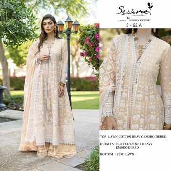 SERENE S 62 LAWN COTTON PAKISTANI SUITS CATALOGUE