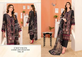 SHREE FABS CHEVRON VOL 19 PAKISTANI SUITS WHOLESALER COTTON DUPATTA 