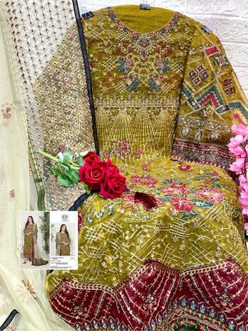 MUSHQ M 186 ORGANZA EMBROIDERY PAKISTANI SUITS BY SHRADDHA