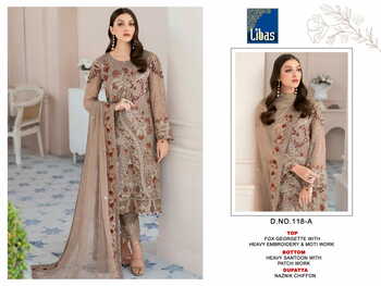 LIBAS 118 SERIES FOUX GEORGETTE PAKISTANI SALWAR SUITS NEW CATALOGUE