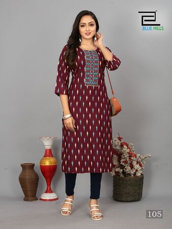  BLUE HILLS DREAMS EMBROIDERY KURTI MANUFACTURE IN SURAT 