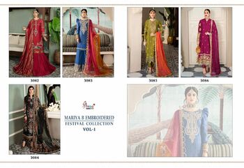 SHREE FABS MARIYA B EMBROIDERED FESTIVAL COLLECTION VOL 1 PAKISTANI SUITS