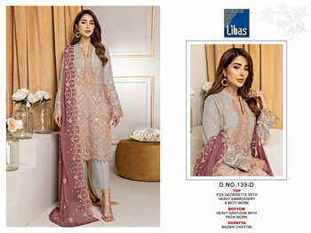 LIBAS 139 SERIES FOUX GEORGETTE PAKISTANI SALWAR SUITS NEW CATALOGUE