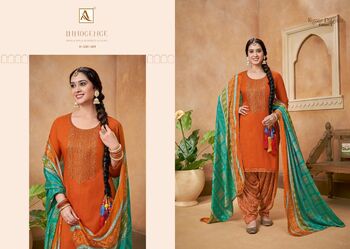 ALOK SUITS NIGAAR PATIYALA VOL 3 VISCOSES RAYON SLUB PRINT SUITS SURAT