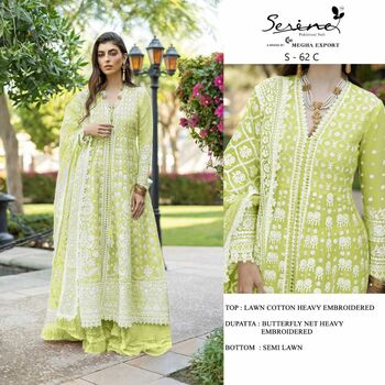 SERENE S 62 LAWN COTTON PAKISTANI SUITS CATALOGUE