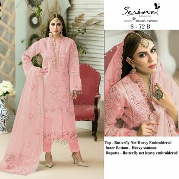 SERENE S 72 BUTTERFLY NET EMBROIDERY PAKISTANI SUITS CATALOGUE