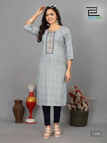  BLUE HILLS DREAMS EMBROIDERY KURTI MANUFACTURE IN SURAT 