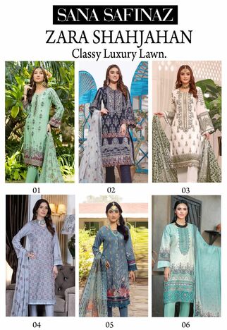 SANA SAFINAZ ZARA SHAHJAHAN CLASSY LUXURY LAWN KARACHI SUITS COLLECTION