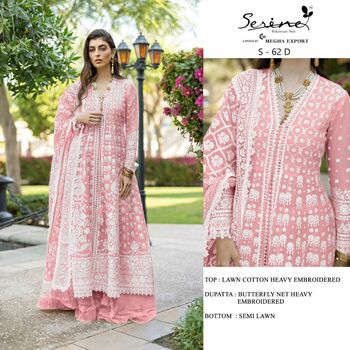 SERENE S 62 LAWN COTTON PAKISTANI SUITS CATALOGUE