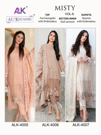 AL KHUSHBU MISTY VOL 6 PAKISTANI GEORGETTE SALWAR SUITS