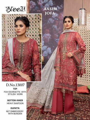 NOOR AASIM JOFA GEORGETTE PAKISTANI SUITS WHOLESALE