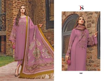 DEEPSY SUITS MARIA B EMBROIDERED LAWN 1981 TO 1987 SERIES PAKISTANI SUITS