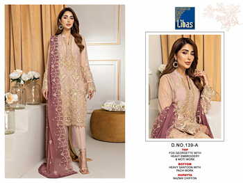 LIBAS 139 SERIES FOUX GEORGETTE PAKISTANI SALWAR SUITS NEW CATALOGUE