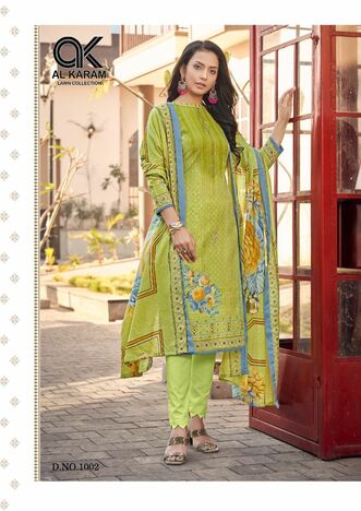 AL KARAM JASMINE LAWN COTTON PRINTED KARACHI SUITS