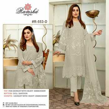 RAMSHA PRESENT R 553 LIGHT NX PAKISTANI SALWAR KAMEEZ MANUFACTURER