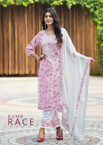 KUMB RACE EMBROIDERY WORK READYMADE KURTIS SUPPLIER IN SURAT 